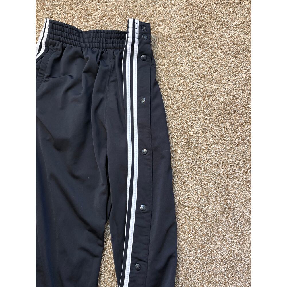 Y2K Adidas Black Tear Away Breakaway Snap Button Track Pants Mens Size Medium